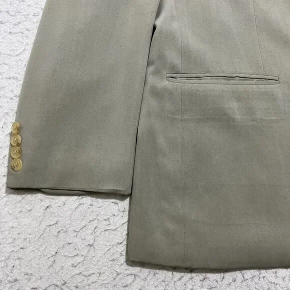 Nautica Men's 42 Regular 100% Silk Sage Green/Gray Suit Jacket Sport Coat 42R - Picture 5 of 15